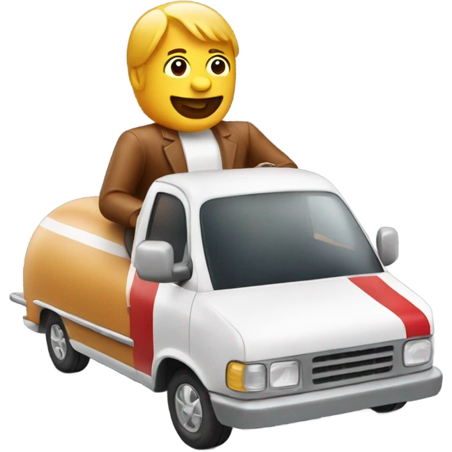 barber riding a hotdog mobile emoji