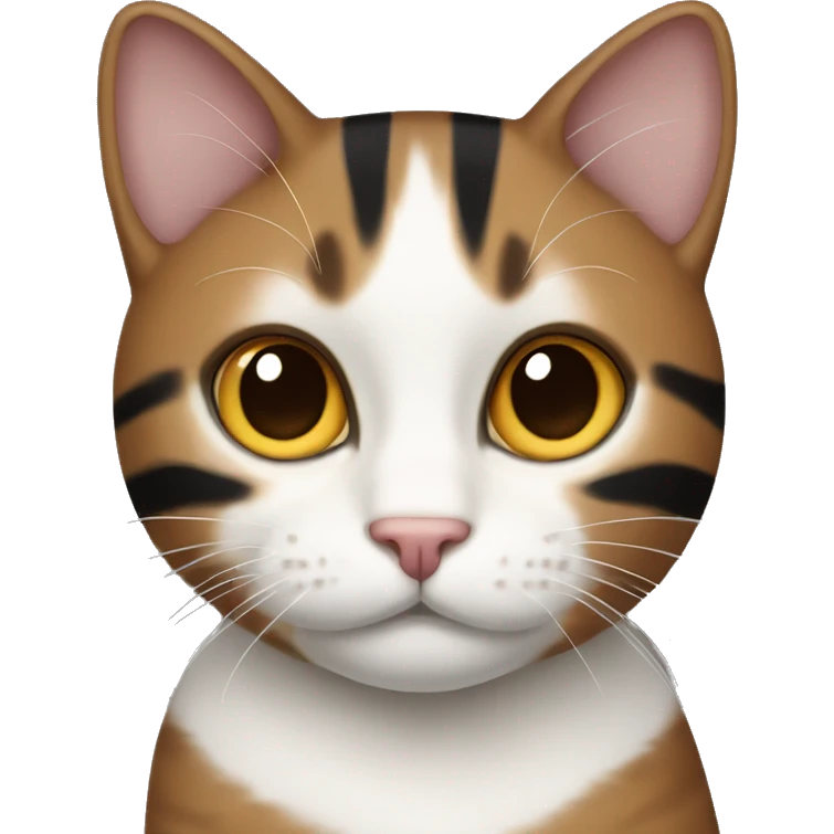 Brown white and black striped cat emoji