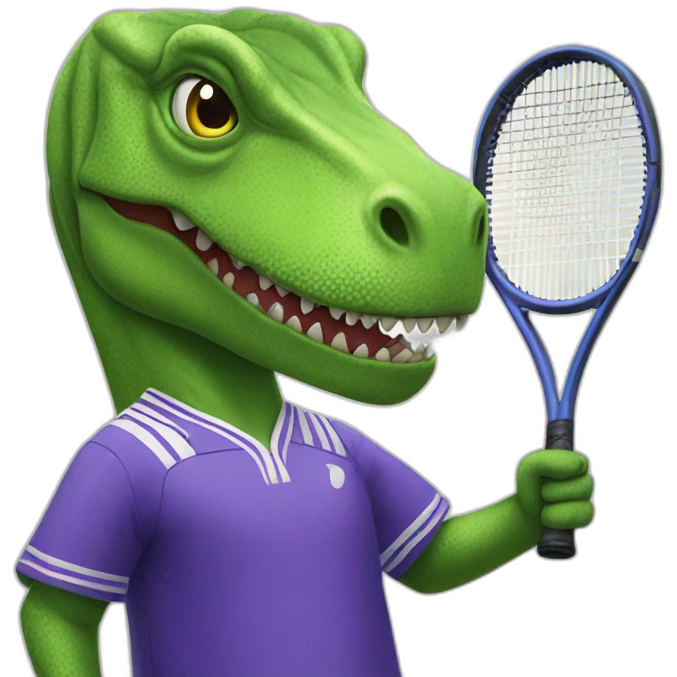 Trex in tennis uniform emoji