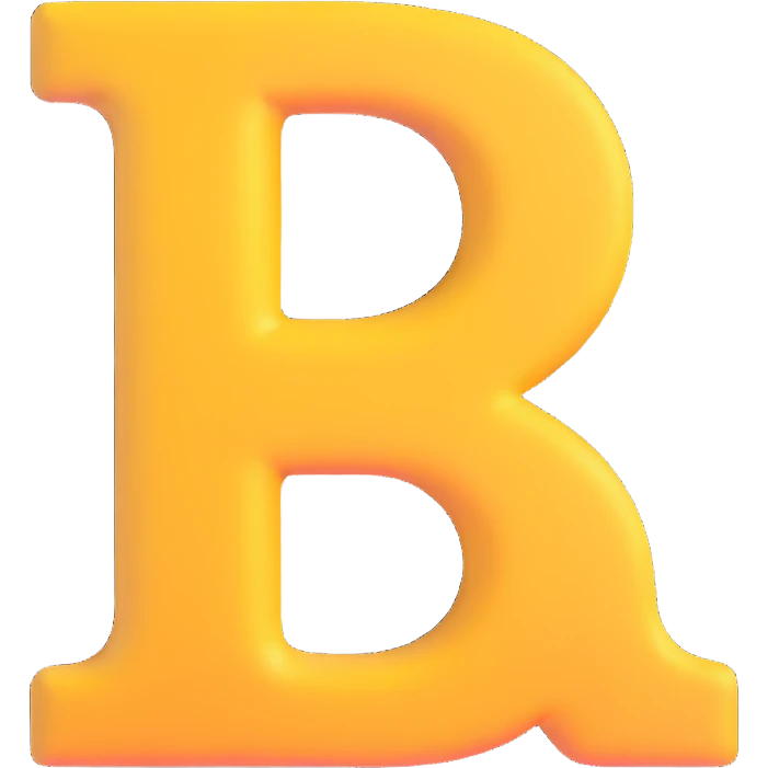 the letter B, microsoft style 3d fluent emoji emoji