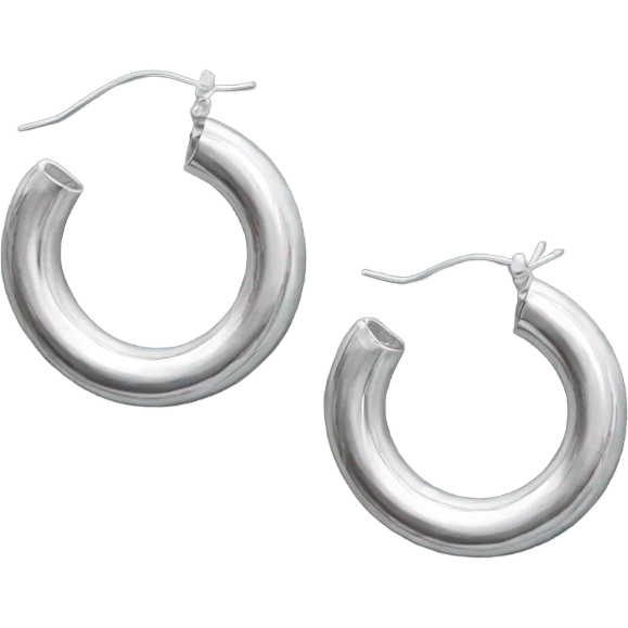 silver chunky hoop earrings emoji