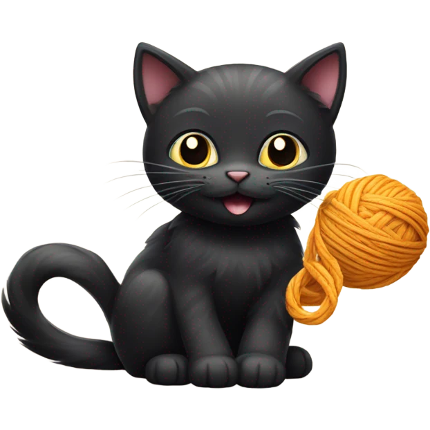 black cat play emoji