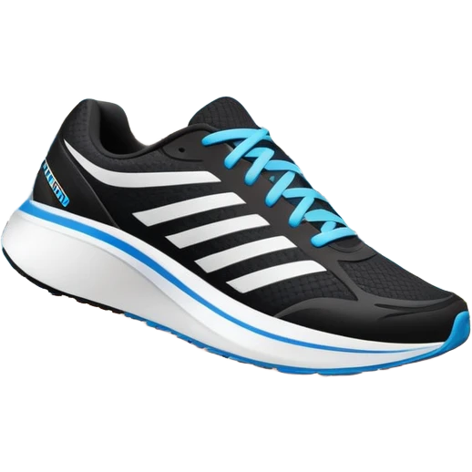 Running shoes placed on a professional track, ready for a sprint. The vibrant background features a stadium with cheering fans, a bright blue sky, and a digital timer displaying race time. Motion lines emphasize speed and energy. Transparent background highlights the athletic spirit. emoji
