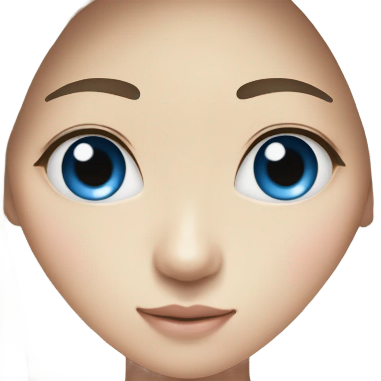 Korean girl (black eyes) with her norwegian boyfriend(blue eyes) emoji