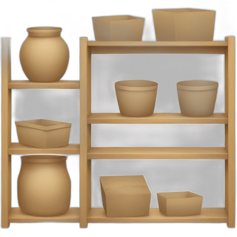 kitchen shelve with boxes emoji
