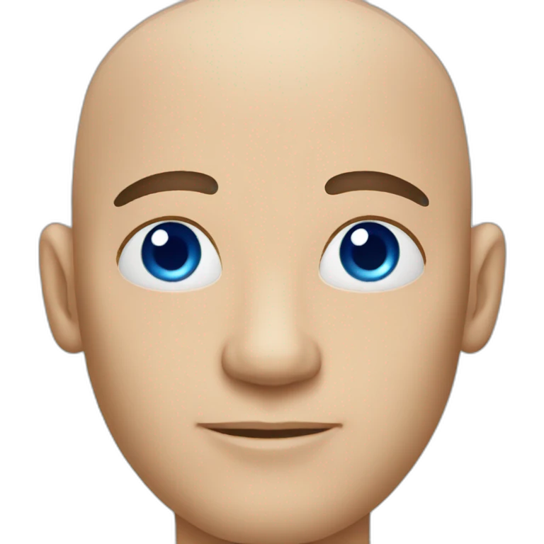 Bald head man with blue eyes emoji