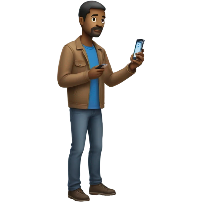 man looking at his phone emoji