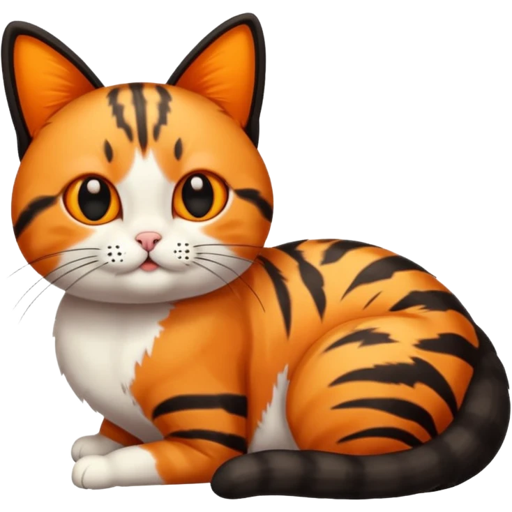 Cat having butterfly on stomach emoji