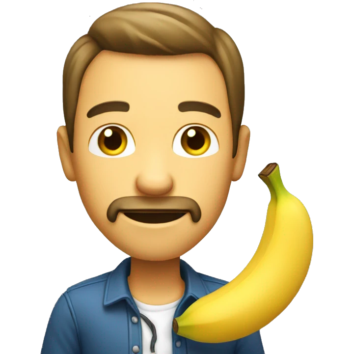 A man holding banana  emoji