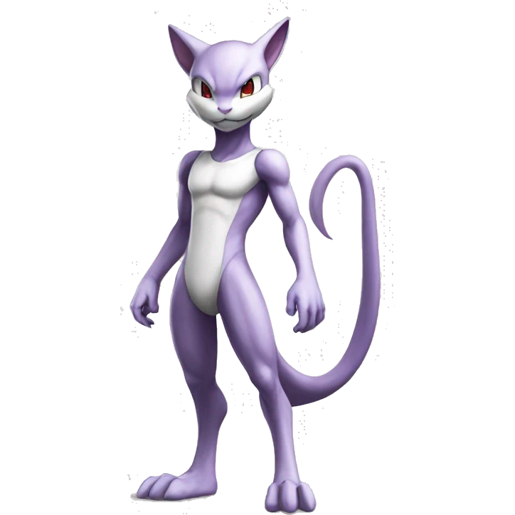 Anthro Mewtwo-Pokémon full body emoji