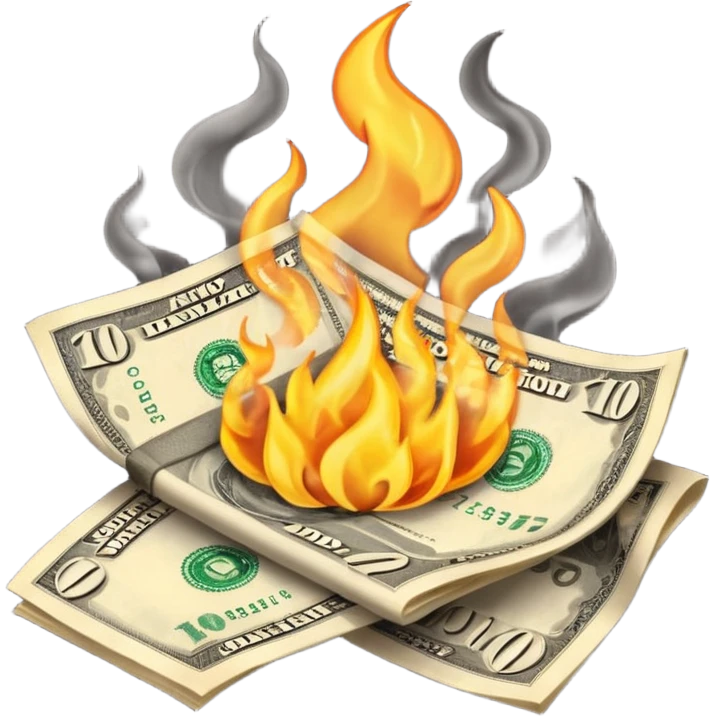 burning one money emoji
