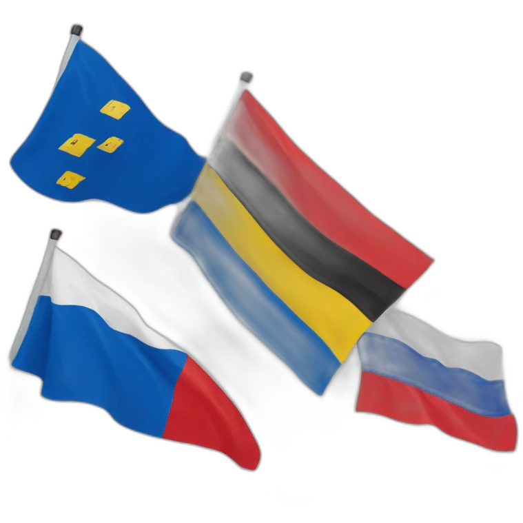 ukrain flag mixed with russian flag with german flag  emoji