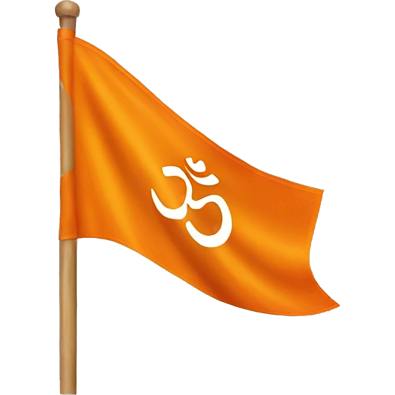 Orange flag with om symbol emoji