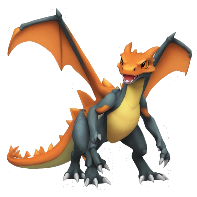 Colorful Edgy Chibi-Charizard-Greymon-Flygon-Velociraptor-Pokémon emoji