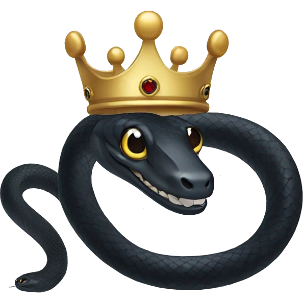 black snake in a crown emoji