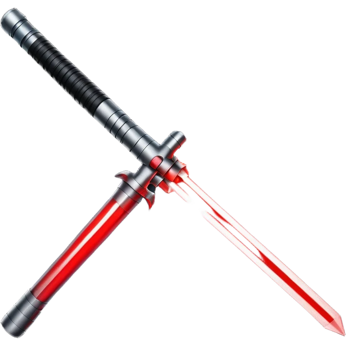 lightsaber with glowing red blade and simple hilt emoji