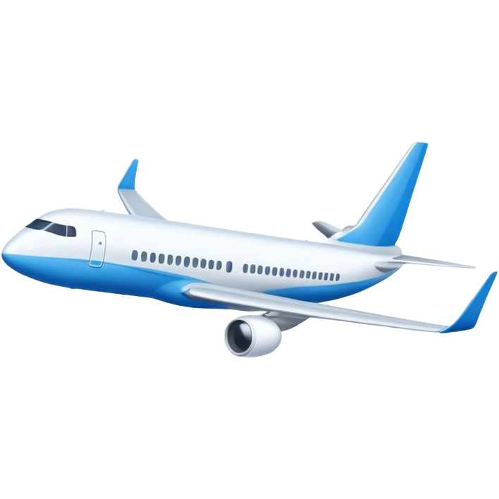white and blue commercial aircraft emoji