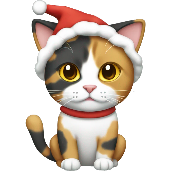 calico cat in Christmas pajamas  emoji