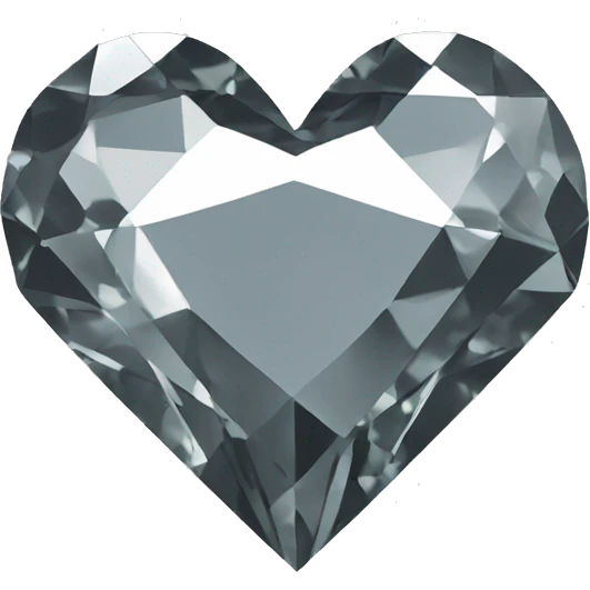 Heart shaped 56-carat gray diamond emoji