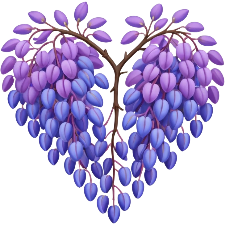 Wisteria and Malibu multicolor heart emoji