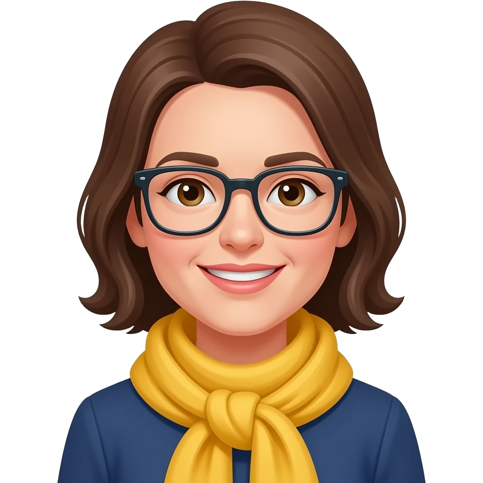 woman with Yellow Scarf and Glass emoji