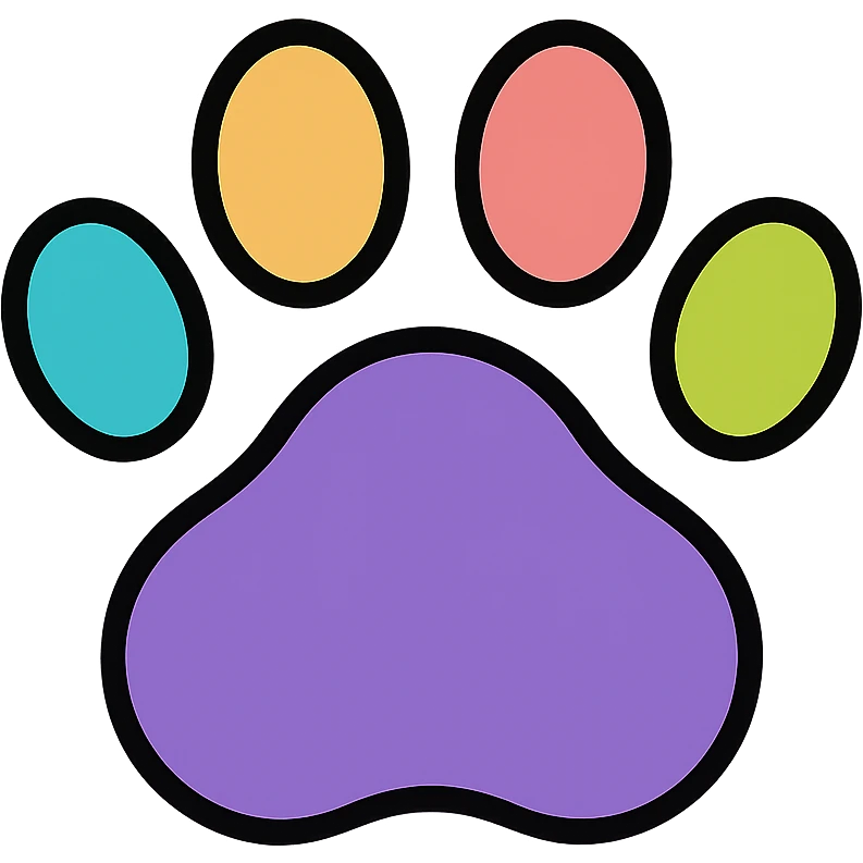 colorful puppy paw print emoji