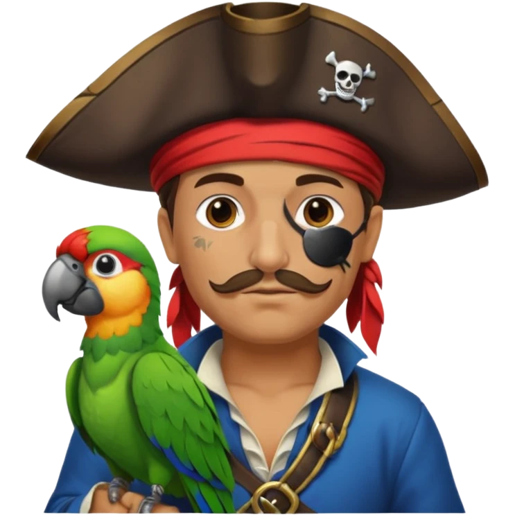 pirate and parrot emoji