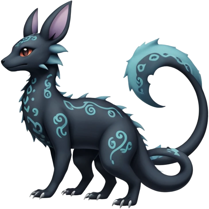 Pastel Gothic Salandit-Umbreon-Fakémon-hybrid-creature (full body)  emoji