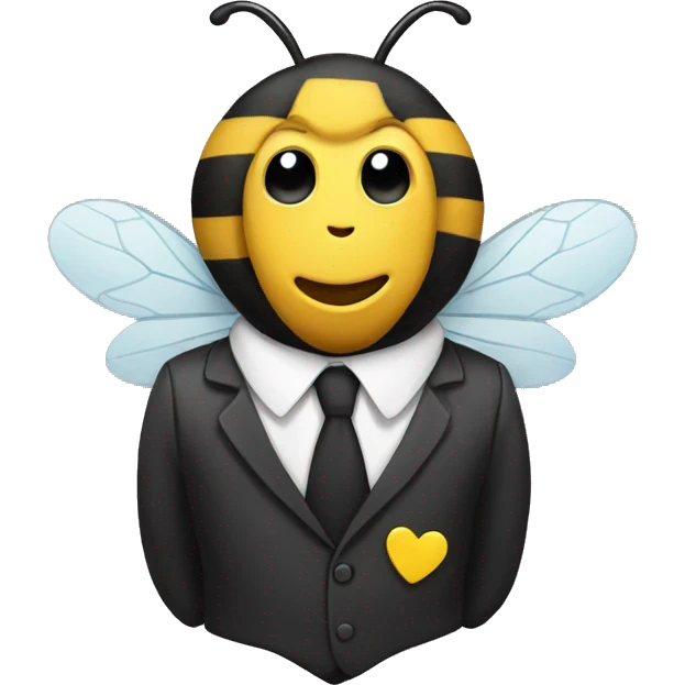 Bee with suit and heart emoji