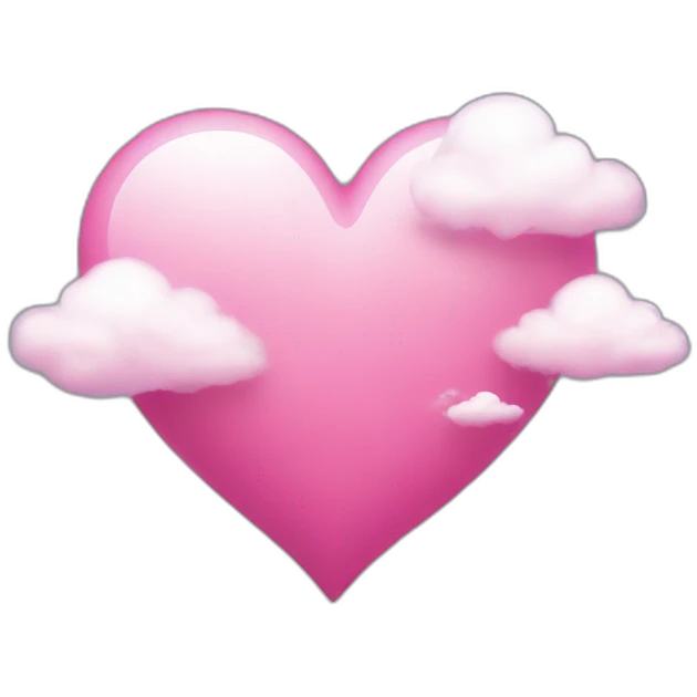 pink heart + cloud emoji