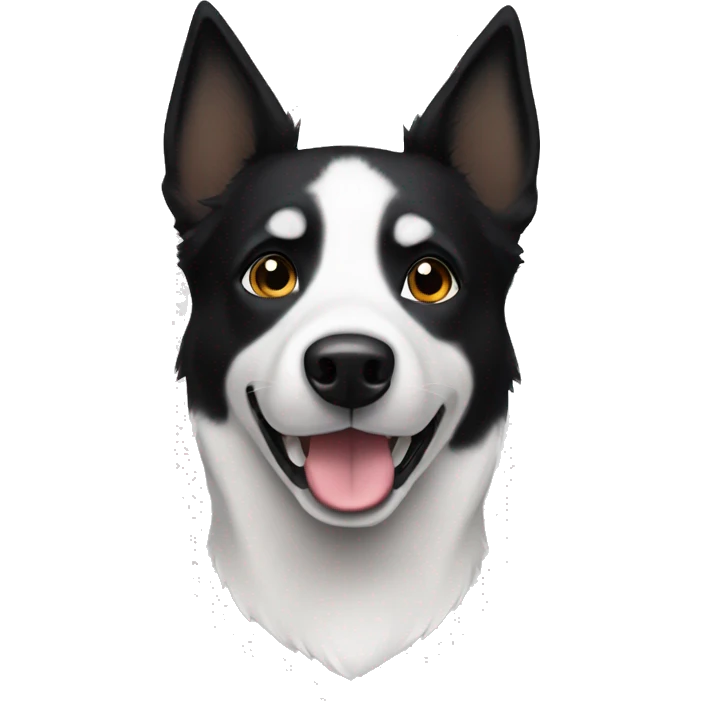 black husky Jack Russell white and black emoji