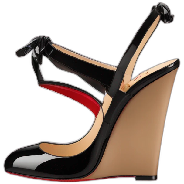 WEDGE LOUBOUTIN black PATENT emoji