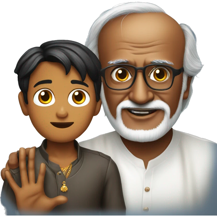Rajinikanth with indian boy emoji