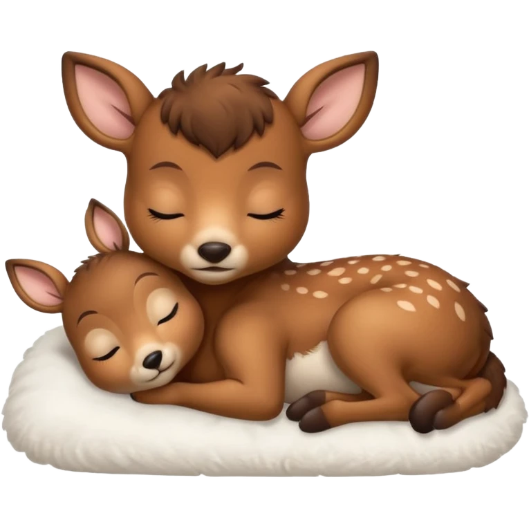 Baby Deer Sleeping in Bed emoji