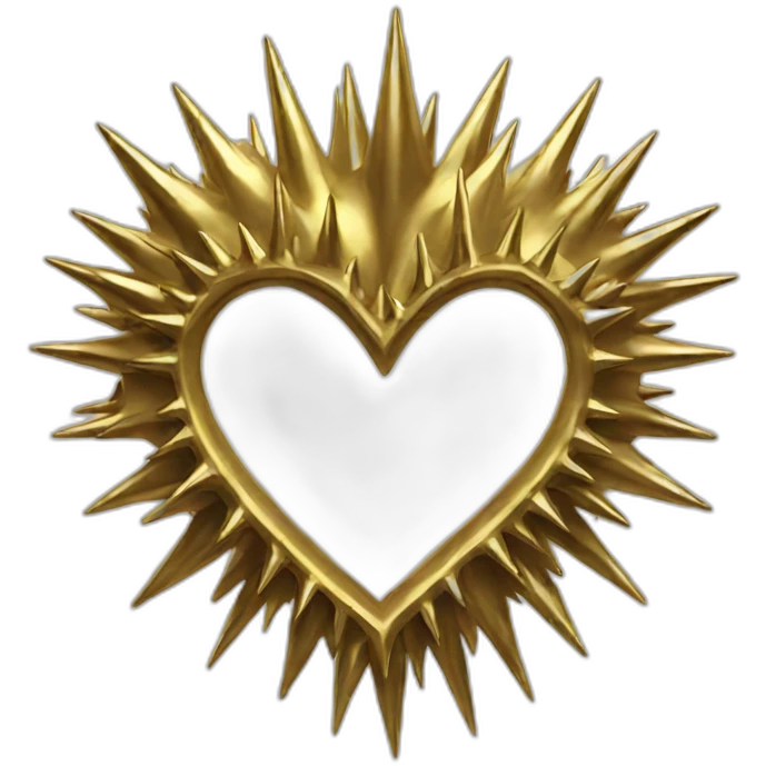 Gold spiky heart frame goth style emoji
