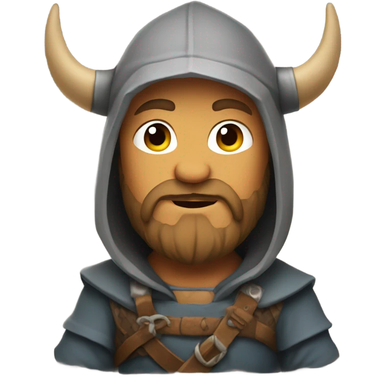 Viking wearing a hoodie emoji