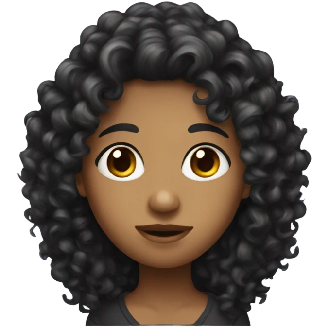 Long dark curly hair  emoji