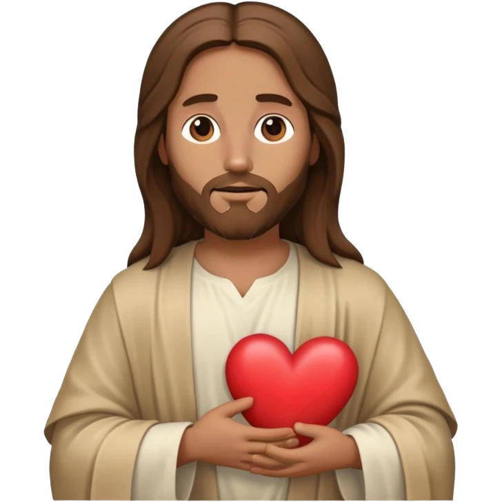 Jesus with heart at his chest emoji