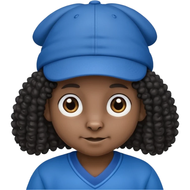 curly hair black rabbit with blue jersey and hat emoji