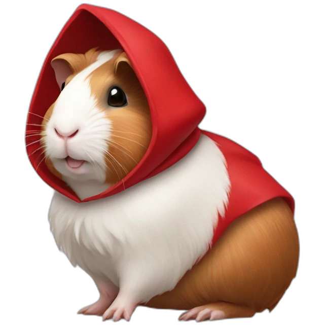 Guinea pig wearing little red riding hood emoji