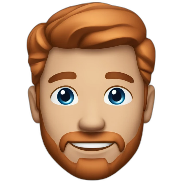 Cowboy blue eyes man slick copper hair clean shaven emoji