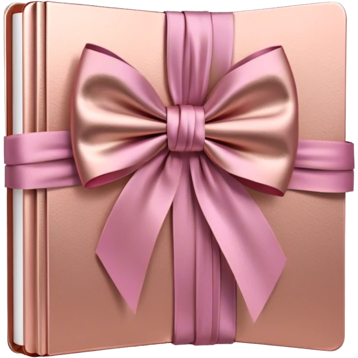 rose gold journal with ribbon emoji