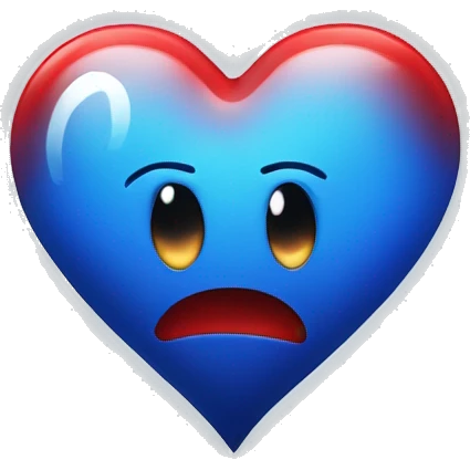 bleeding red heart glowing blue-white emoji
