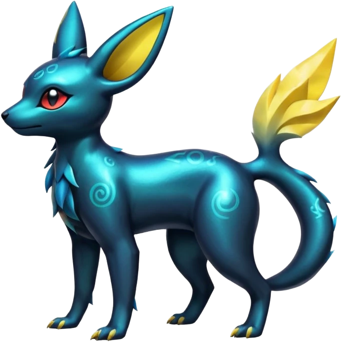  Shiny iridescent Umbreon-Salandit-Jolteon-fusion emoji