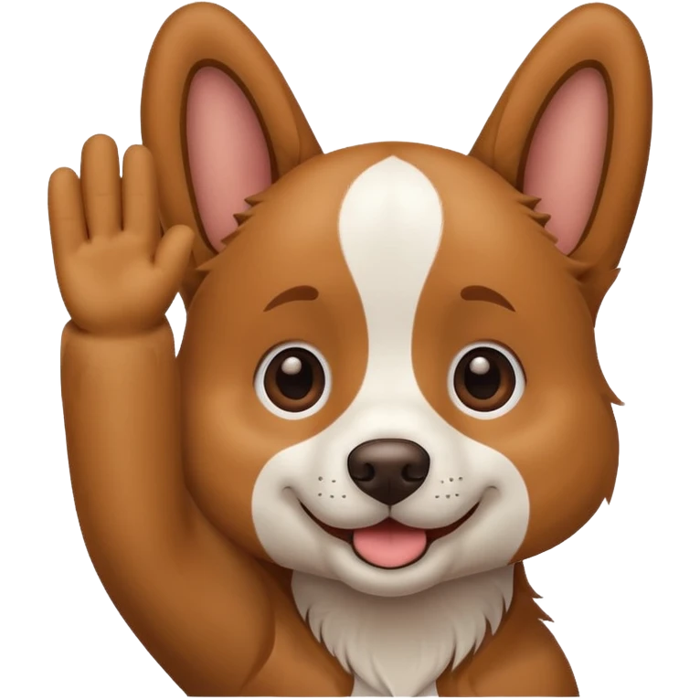 Dog waving hi emoji