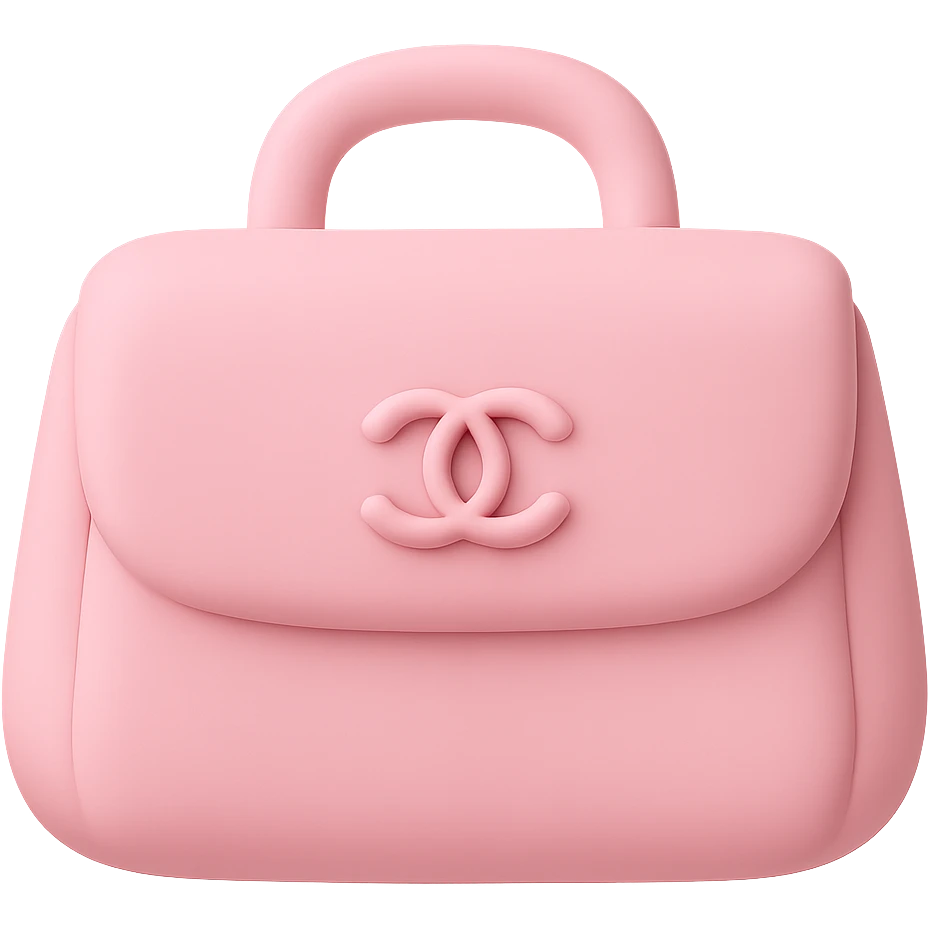 a pink Chanel purse, soft and squishy, minimal details emoji