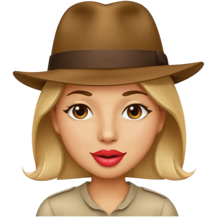 Pucker lips winking face with feet and fedora emoji