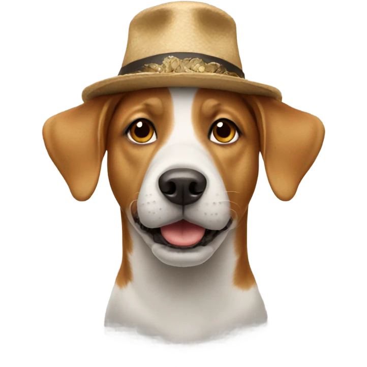 Dog wearing a hat emoji