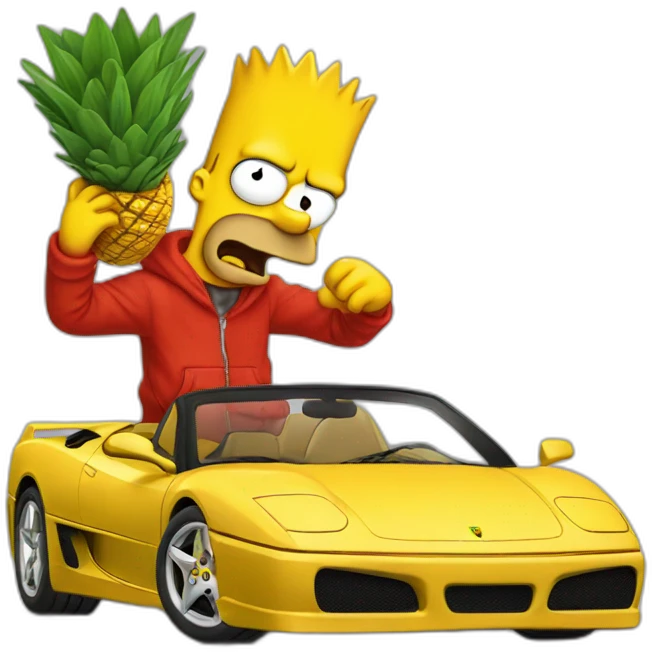 Bart simpson in a ferrari emoji