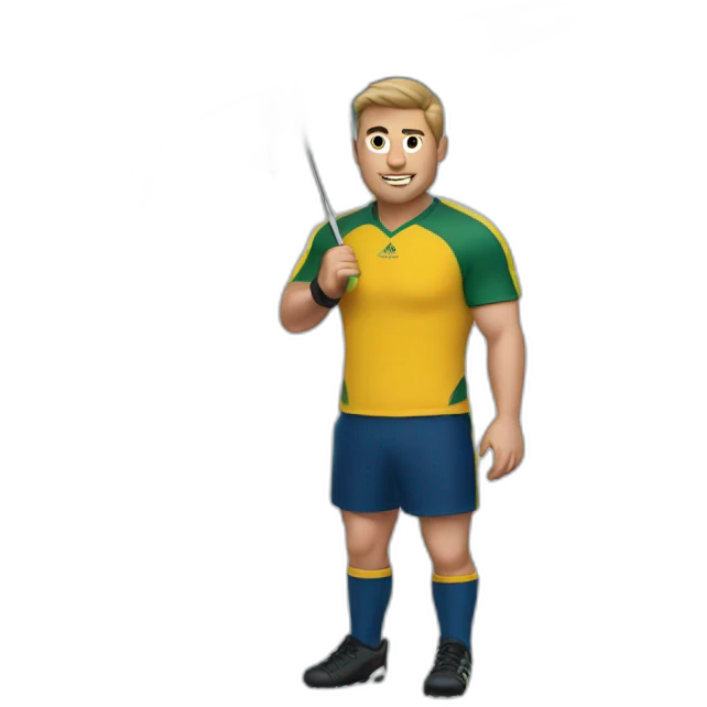 Rugbyman with umbrella emoji